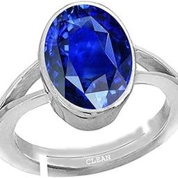 Clean Gems Blue Sapphire/Neelam 3.25 Ratti or 3 Carat Astrological Certified Natural Gemstone bis Hallmark 925 Sterling Silver Adjustable Ring for Women - nv3325-image-42
