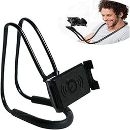 CELLMASTER Lazy Neck Phone Holder, Neck Hanging Mobile Cell Phone Stand, Flexible Rotating Mounts for Smartphones (Black)-14