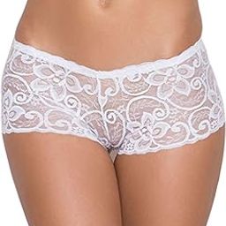 PinkZaar Women's Boyshorts Panty | Soft Lace Underwear | Free Size Fit to S/M/L | Stylish & Comfortable White-image-81