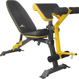 Dolphy Adjustable Weight Bench for Full Body Workout, Incline and Decline Weight Bench for Indoor Workout, Home Gym(Black & Yellow), 200 kg Limit-picture-14