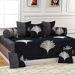 BZ_TYLORSTYLE Cotton Floral Diwan Set (Grey)-image-11