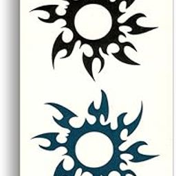 3D Temporary Tattoo Sun Design Size 10.5x6CM - 1PC.-image-9