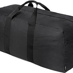 Extra Large Duffle Bag for Travel - 100L/150L/200L Duffel Bag for Men Gear Bag for Storage Camping Overnight, Black, 200L-image-53