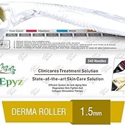 Epyz Derma Roller For Hair Growth 1.5 mm with 540 Stainless Steel Needles Repairs Damaged Hair Reduces Acne Scars Safe & Effective For Hair Fall & Hair Thickening - TR-Golden-picture-37