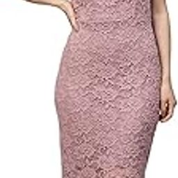 Mauve Lace midi Dress with Flared Bottom-0