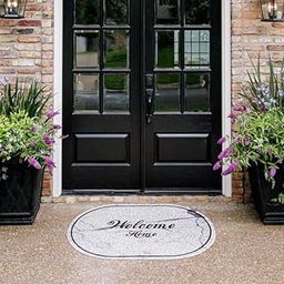 Cortina PVC Coil Anti-Slip Door Mat Waterproof Dust-Removing Floor Mat, Heavy Duty Easy to Clean Super Absorbent Doormat for Home Entrance mat Hallway Living Room Rugs - White-image-5