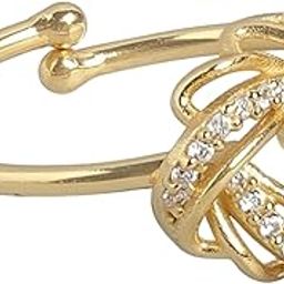 925 Sterling Silver Modern Ring | Gold Plated Heartfelt Cubic Zirconia Gift Ideas-Women Ring | With Certificate of Authenticity and 925 Hallmark-image-23