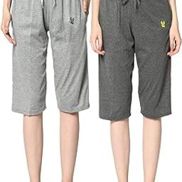Women Capri for Sleep, Gym, Yoga and Sports Wear Pack of 2-C2_ANT_MLG_02-P-image-20