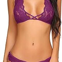 Women Cross Style Lace Bra Panty Lingerie Set-image-20