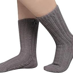 Wool Socks 100% Pure Alpaca Woolen Socks For Women Winter Wear KCBAL301 - Grey Large-image-13