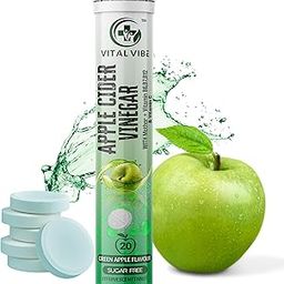 Vital Vibe Apple Cider Vinegar 500mg with the Mother with B6,B7 & B9 for Fat burn, Weight loss & Overall weight Management, 20 Tablets, Sugar Free (1)-18