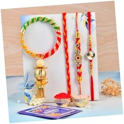 ✨🎉 Designer Rakhi Combo Set for Bhaiya Bhabhi & Kids 👨‍👩‍👧 | Traditional Raksha Bandhan Rakh with Tikka & Roli Chawal | Handmade Multicolor Rakhi Bracelet & Cartoon Rakh 🎁🌸Designer Thread, Hello Kitty Charm, Tricolour Bangle, 4 Rakhi for brother-image-25