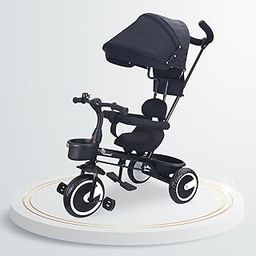 R for Rabbit Tiny Toes T30 Ace Tricycles for Kids with Premium EVA Wheels, Canopy, Adjustable Parental Control & Storage Basket | Baby Trike Cycle for 1.5 to 5 Years, Upto 25 Kg Boy & Girl (Black)-image-80