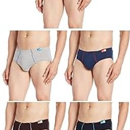 Regular Cotton Plain Multicolor Briefs - Pack of 5 (Color May Vary)-image-68