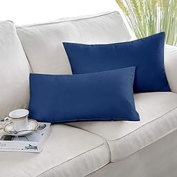 VRINDAKUL Sleeping Pillows – Set of 2 Microfiber-Filled Plain Velvet Takiya for Travel & Home Use | Soft & Comfortable Pillows for Bedroom, Hotel, Car, Flight & Train (Blue)-image-1