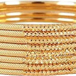 Latest One Gram Gold Plated Set of 8 Traditional Bangles for Women and Girls-36