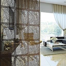 Planet Decor Attractive Hanging DIY Room Divider Decorative Wall Screen Partition for Decorating Living Room Bedroom Office Kitchen Restaurant Bar Hotel and Home Panel Set of 12 (Dark Brown)-14