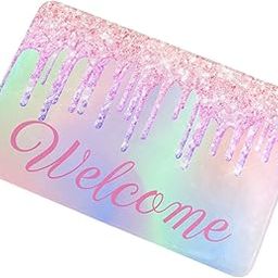 CUXWEOT Rainbow Drips Unicorn Print Doormat Welcome Door Mat Floor Mat Rugs for Bathroom Kitchen Bedroom Living Room Salon Office 23.6"x15.7"-image-16