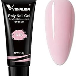 Venalisa Poly Builder Gel - Poly Nail Gel, 15g Acrylic Polish Extension, Transparent Camouflage, Manicure and Pedicure Art (K18)-image-0