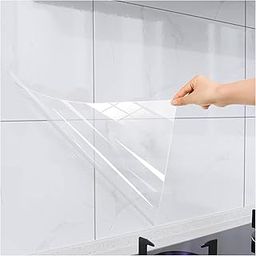 HOME13 Clear Glossy Self-Adhesive Film Removable Protective Film aterproof Oil-Proof Kitchen Cabinets Desks (18x100_in, Clear Glossy)-picture-23