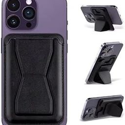 APP DROID Magnetic Wallet, Compatible with MagSafe Wallet, with Adjustable Stand, for iPhone 16/15/14/13/12 Series, Not for 13/12 Mini, 3 Card Holder, Vegan Leather,Black-image-81