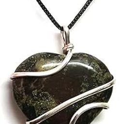 Natural Blood Stone Heart Shaped Wire Wrap Crystal Pendant For Men & Women-image-42