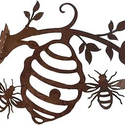 Creative Metal Bee Hive Garden Decor Honeycomb Bees Gift for Patio Lawn |1 Piece Honeycomb Decoration-image-66