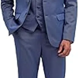 arvind Blue Tailored Fit Three Piece Suit-picture-5