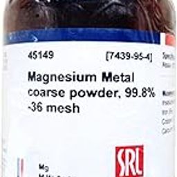 SRL Magnesium Metal coarse powder, 99.8%, -36 mesh, 100Gm, CAS NO 7439-95-4, Molecular Formula : Mg, Storage : Room Temperature, Shelf Life : 60 Months for laboratory and industrial use only-11