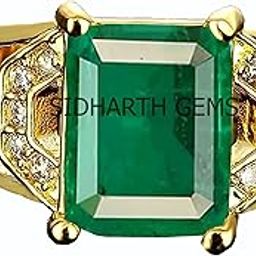 13.25 Ratti 12.50 Carat Natural Emerald Ring (Natural Panna/Panna Stone Gold Ring) Original AAA Quality Gemstone Adjustable Ring Astrological Purpose for Men Women by Lab Certified-image-9