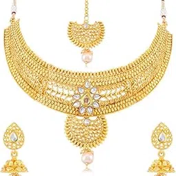 sukkhi Gold Plated Jewellery Sets for Women (Golden) (N71888GLDPAS092017)-picture-10