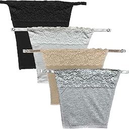Vikimo Cotton Clip-on Mock Whole Lace Pattern Camisole Cami Secret | Clip On Mock Lace Cami Secret Cleavage Cover Feel Confident with Cover Up for Deep Neck (Free Size) Set of 4-picture-4