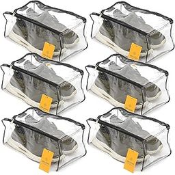 Srajanaa Transparent Waterproof Dustproof Shoe Storage Box Organisers | Durable Pouch/Cover Set of 6 | Space-Saving Shoe Organizer for Closet, Home & Travel Storage-image-46
