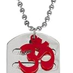 Lord Shiv Om Milatry Name Tag Locket Silver and Red Acrylic, Stainless Steel Pendant Necklace Chain For Men And Women SPn20211107-image-15