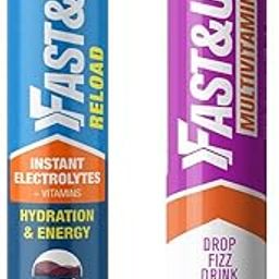 Fast&Up Vitalize - Immunity Essential Multivitamin (20 Effervescent Tablets - Orange Flavor) & Fast&Up Reload electrolyte instant energy and hydration drink - 20 effervescent tablets - Cola flavour-9