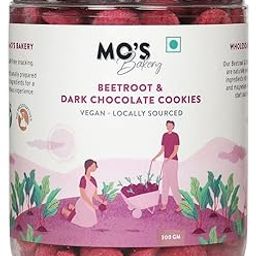 Mo's Beetroot & Dark Chocolate Cookies, 300 Gram | Vegan| Healthy And Tasty Guilt Free Snack | 100% Natural & Preservatives Free-image-93