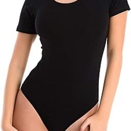 Women's Round Neck Short Sleeve T Shirts Basic Cotton Bodysuits-image-62