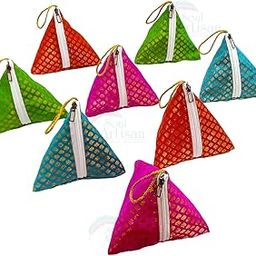Triangle Samosa Shape Potli Bag Purse with Zipper for Women, Girls - Perfect For Festive Occasions, Weddings, Events, Travels-picture-32