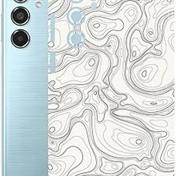AtOdds Mobile Skin Sticker | Compatible for Samsung M35 (5G) | Scratchproof Matte Finish | Full Coverage for All Sides & Camera Protection (White-Terrain)-picture-5