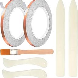 AONUOAO 7/32" Silver Copper Foil Tape for Stained Glass Window 2 Rolls 36 Yards Tape Stained Glass Supplies Kit-image-2