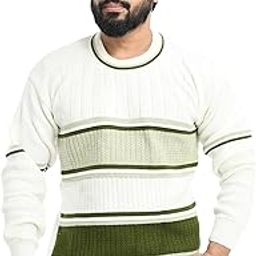 Men Round Neck Wide Stripe Full Sleeve Woolen Winter Pullover Sweater_ (Men Round Neck Sweater/Size 38-40)-image-14