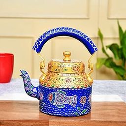 Buystora Handpainted Aluminium Tea Kettle 750 ml for Kitchen dcor Home Dcor Tea Party Serving-image-30