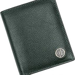 Wallet for Men Leather Original, Mens Wallet, Leather Wallets for Men Stylish, Bi-Fold Wallets for Man, 3 Card Slots, 2 ID Slots, Coin Pocket, Gift for Mens - Green-image-70