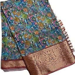Icchapuram tissue silk with Zari Border sarees - Sky Blue, Red -Acns3-image-55