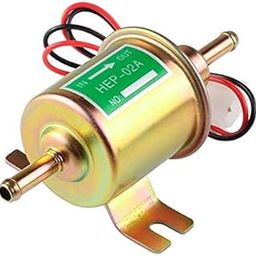 QGT HEP-02A Universal Car 12V Fuel Pump Inline Low Pressure Electric Fuel Pump (Gold) (Color : Silver)-12