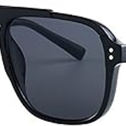 AUGEN By Visions India Retro Vintage Square Abstract Unisex Sunglasses UV Protected Large Size (Black, 114) - Pack of 1-image-84