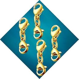 10 Pcs Double Lobster Gold Finish Clasp Extender, Jewelry Extender Clasp Double Claw Connector Metal Lobster Claw Clasps Bracelet Necklace Extender for DIY Jewelry Making (Golden- 28x8mm)-picture-2