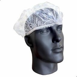 FILTRA® Disposable PE Shower Cap (Box of 50 Caps) | Extra thick quality | Impervious | Transparent | Machine Made | Soft Elastic | Premium Quality | Improved & Enhanced Courier Packing-image-1