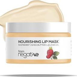 From Negative Lip Sleeping Mask for Dark, Dry & Chapped Lips | With Shea Butter, Kokum, Squalane & Berry Extracts | Heals, Hydrates & Plumps Overnight | Peptide-Infused Lip Repair Balm | 10g-10