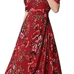 Women's Maroon Maxi Dress|Floral Printed Dress|Maroon Dress|Maxi Dress|Plus Size Dress for Women|Printed Dress for Women(S to 7XL)-image-7